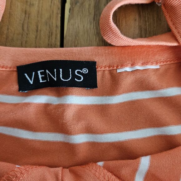 VENUS Dress Striped Handkerchief Hem VNeck Midi Womens Small Adjustable Straps - Picture 3 of 5